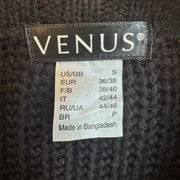 Venus Long Duster Cardigan Sweater Size Small Gold Button Captain Military - Picture 3 of 8